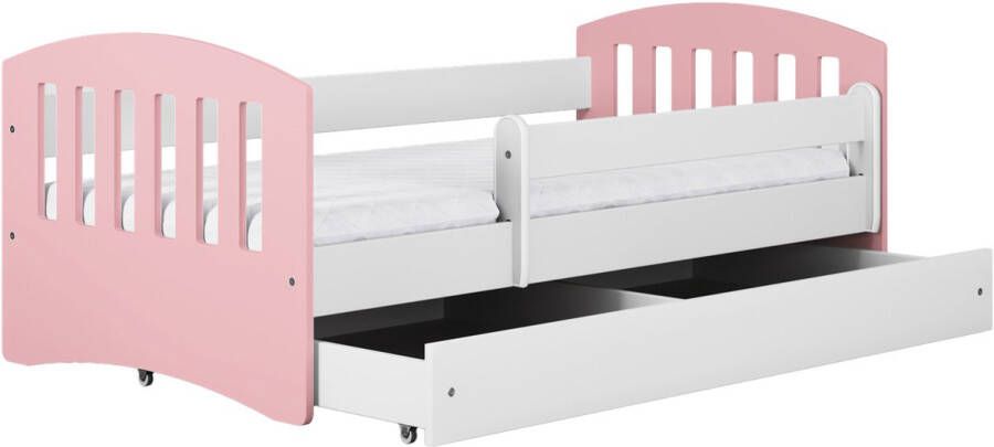 Kocot Kids Bed classic 1 lichtroze met lade met matras 140 80 Kinderbed Roze