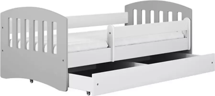 Kocot Kids Bed classic 1 grijs met lade zonder matras 140 80 Kinderbed Grijs - Foto 3