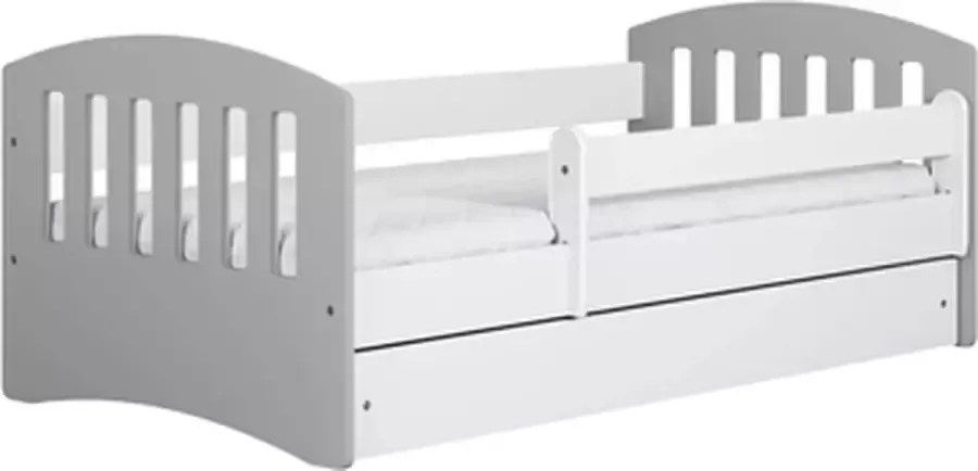 Kocot Kids Bed classic 1 grijs met lade zonder matras 180 80 Kinderbed Grijs
