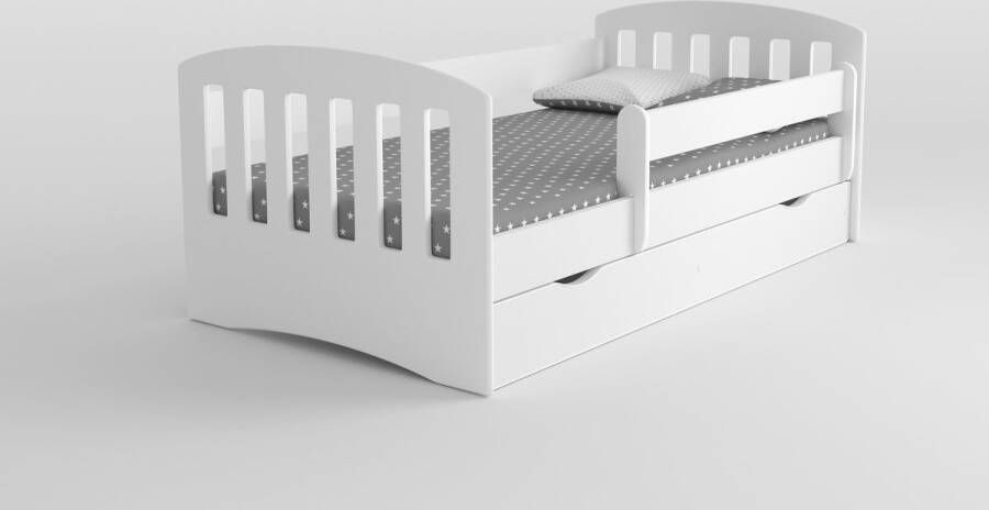 Kocot Kids Bed classic 1 wit met lade met matras 160 80 Kinderbed Wit