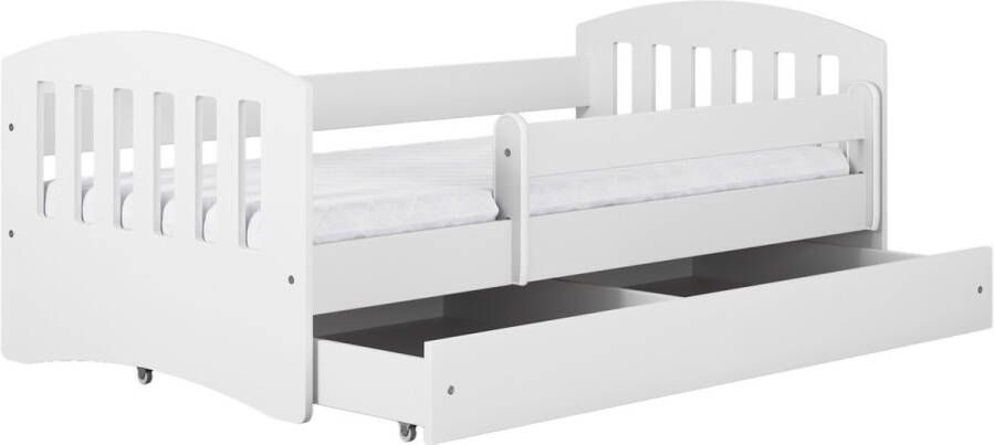 Kocot Kids Bed classic 1 wit met lade zonder matras 140 80 Kinderbed Wit