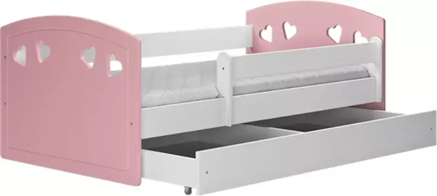 Kocot Kids Bed Julia lichtroze met lade met matras 140 80 Kinderbed Roze