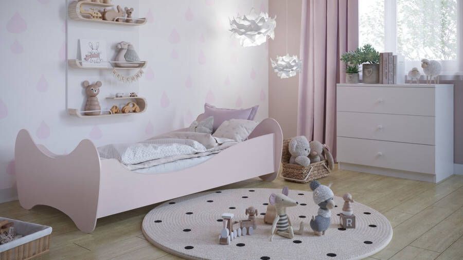 Kocot Kids Bed lilly lichtroze zonder matras 140 70 Kinderbed Roze