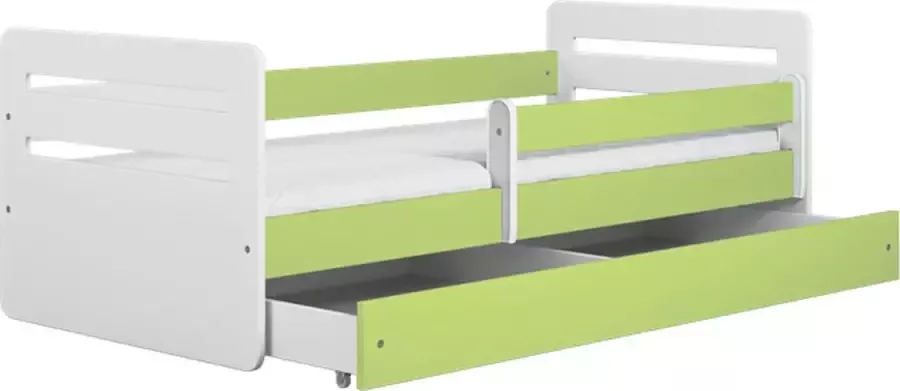 Kocot Kids Bed Tomi Green met lade met niet-ontspannende matras 160 79 Kinderbed Groen