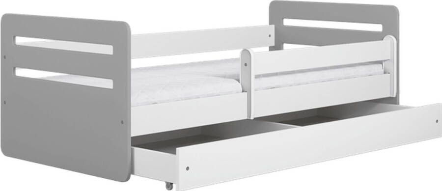 Kocot Kids Bed Tomi Mix grijs met lade met matras 180 80 Kinderbed Grijs