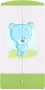 Kocot Kids Kledingkast babydreams groen blauw teddybeay Halfhoge kast Groen - Thumbnail 1