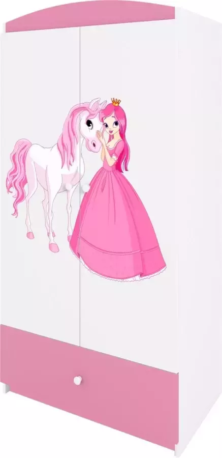 Kocot Kids Kledingkast babydreams roze prinses paard Halfhoge kast Roze