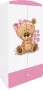 Kocot Kids Kledingkast babydreams roze teddybeer bloemen Halfhoge kast Roze - Thumbnail 1