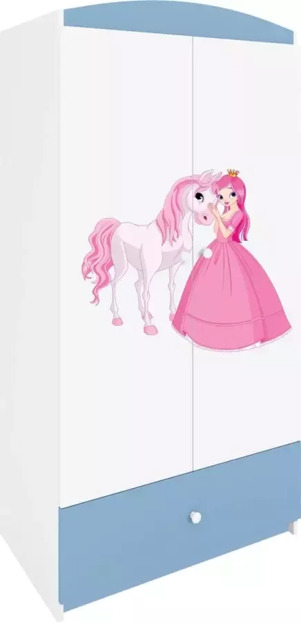 Kocot Kids Kledingkast babydreams blauw prinses paard Halfhoge kast Blauw