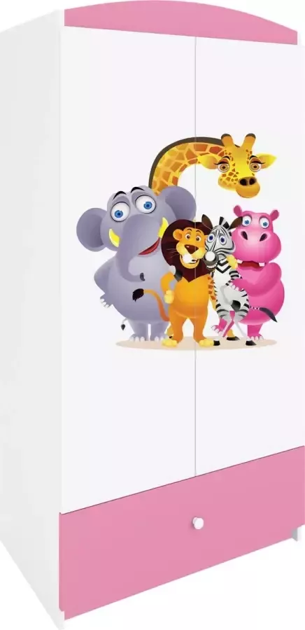 Kocot Kids Kledingkast babydreams roze dierentuin Halfhoge kast Roze