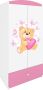 Kocot Kids Kledingkast babydreams roze teddybeer vlinders Halfhoge kast Roze - Thumbnail 2