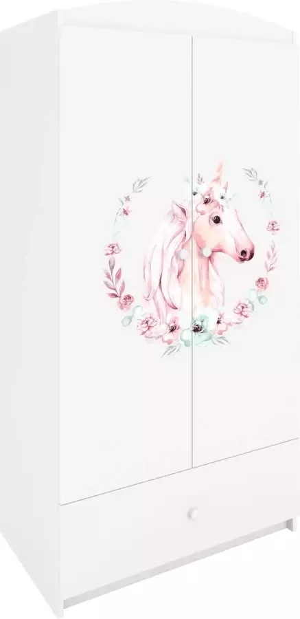 Kocot Kids Kledingkast babydreams wit paard Halfhoge kast Wit