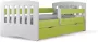 Kocot Kids Bed classic 1 groen met lade met matras 140 80 Kinderbed Groen - Thumbnail 1