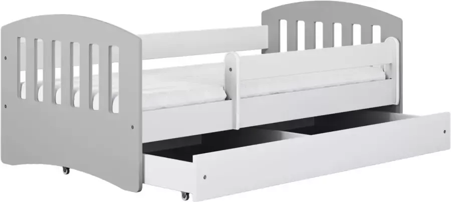 Kocot Kids Bed classic 1 grijs met lade met matras 160 80 Kinderbed Grijs - Foto 2