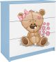 Kocot Kids Ladekast babydreams blauw teddybeer bloemen Halfhoge kast Blauw - Thumbnail 2