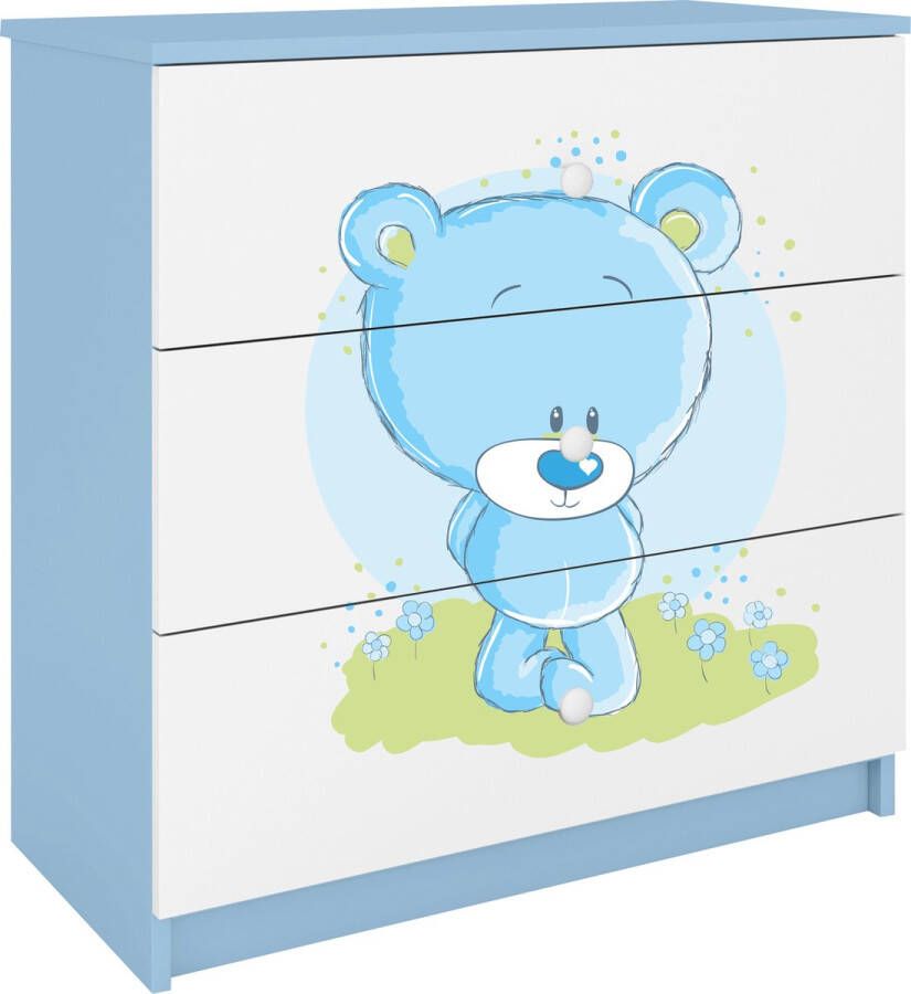 Kocot Kids Ladekast babydreams blauw teddybeer Halfhoge kast Blauw