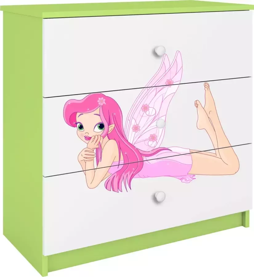Kocot Kids Ladekast babydreams groen fee met vleugels Halfhoge kast Groen