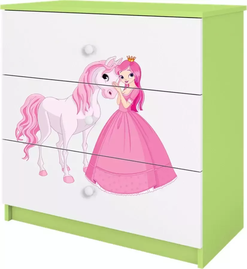 Kocot Kids Ladekast Babydreams groen princes op paard Halfhoge kast Groen