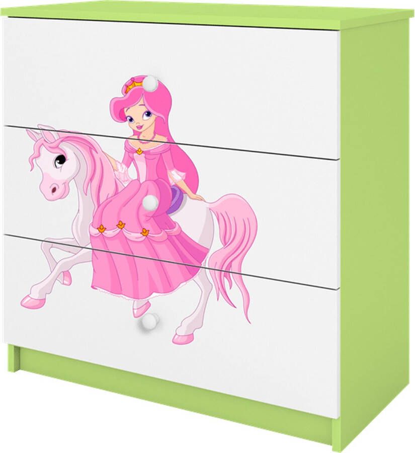 Kocot Kids Ladekast babydreams groen prinses op paard Halfhoge kast Groen