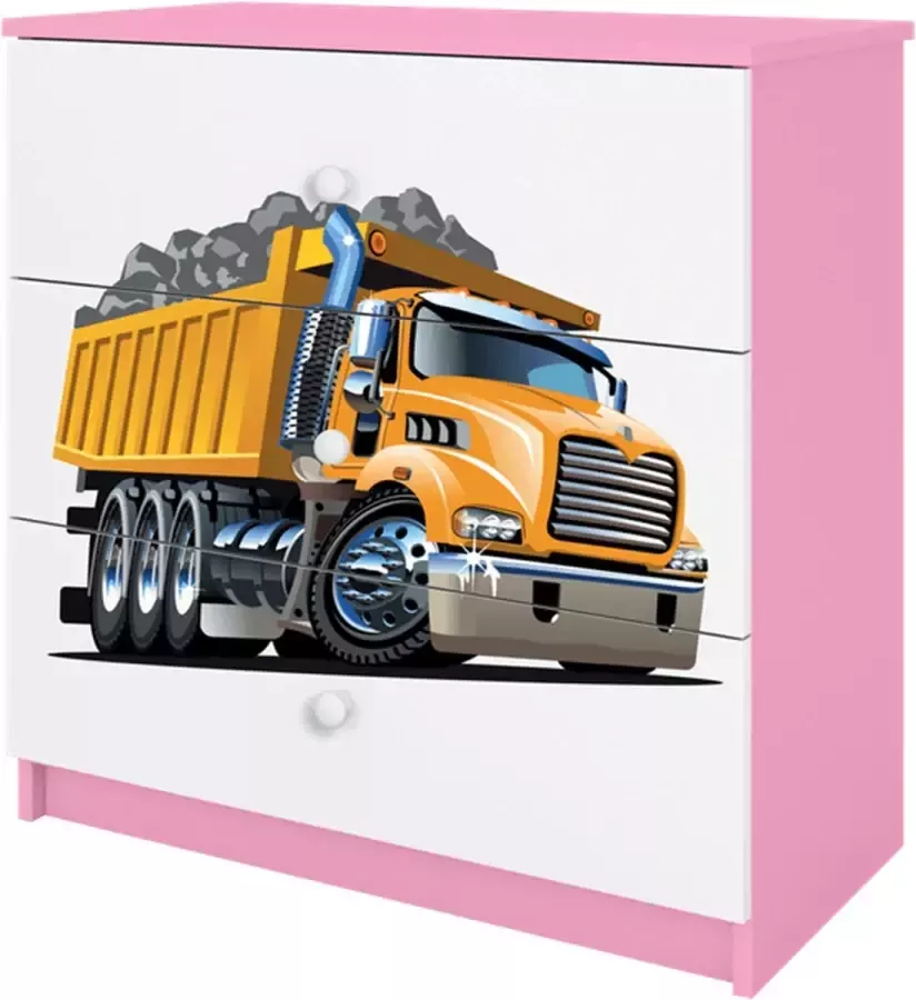 Kocot Kids Ladekast babydreams roze vrachtwagen Halfhoge kast Roze