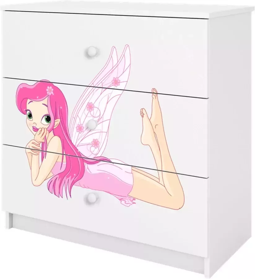 Kocot Kids Ladekast babydreams wit fee met vleugels Halfhoge kast Wit