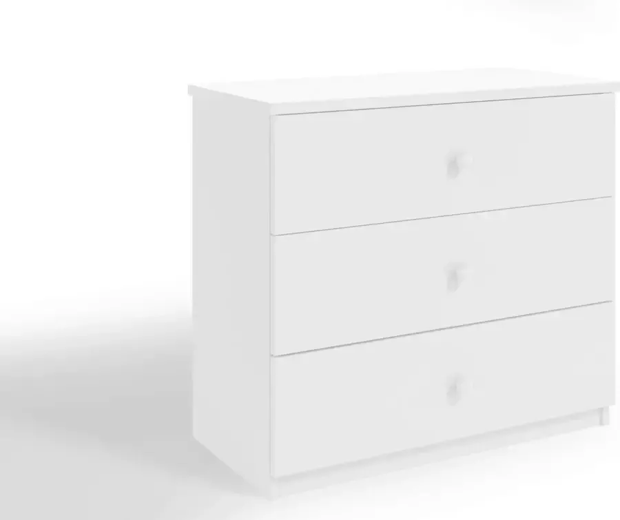 Kocot Kids Ladekast Babydreams wit zonder patroon Halfhoge kast Wit