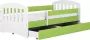 Kocot Kids Bed classic 1 groen met lade met matras 180 80 Kinderbed Groen - Thumbnail 1