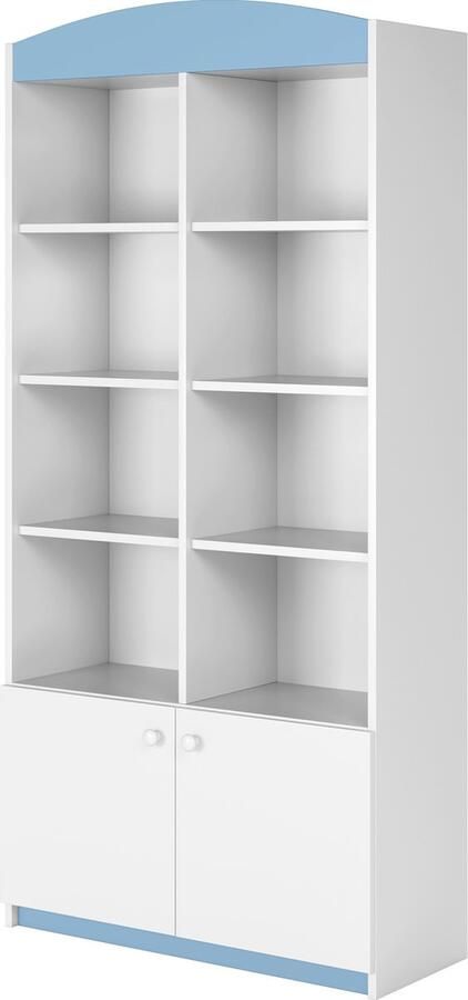 Kocot Kids Dubbele boekenkast gesloten blauw Halfhoge kast Blauw