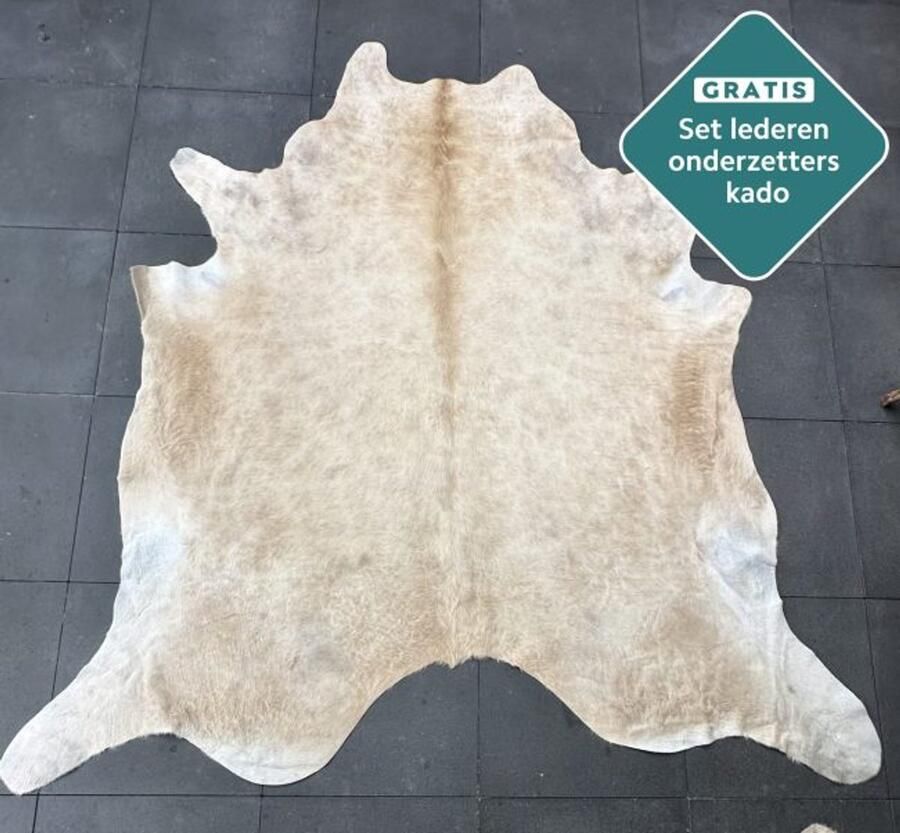 Koeienhuidkopen.nl GIGANTISCHE 250x250 cm bonte koeienhuid vloerkleed ENORM koeienkleed tapijt gevlekte koeienvel groot Meerkleurige XXXL dierenhuid dierenvel bruin koehuid tapijt - Foto 2