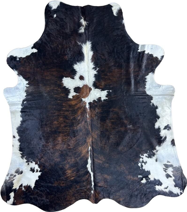 Koeienhuidvloerkleed.nl Koeienhuid Vloerkleed XXL (Extra Groot) Grijs Wit 241 x 223 cm Koeienkleed Koeienvel Dierenvel Dierenhuid Koehuid Tapijt - Foto 2