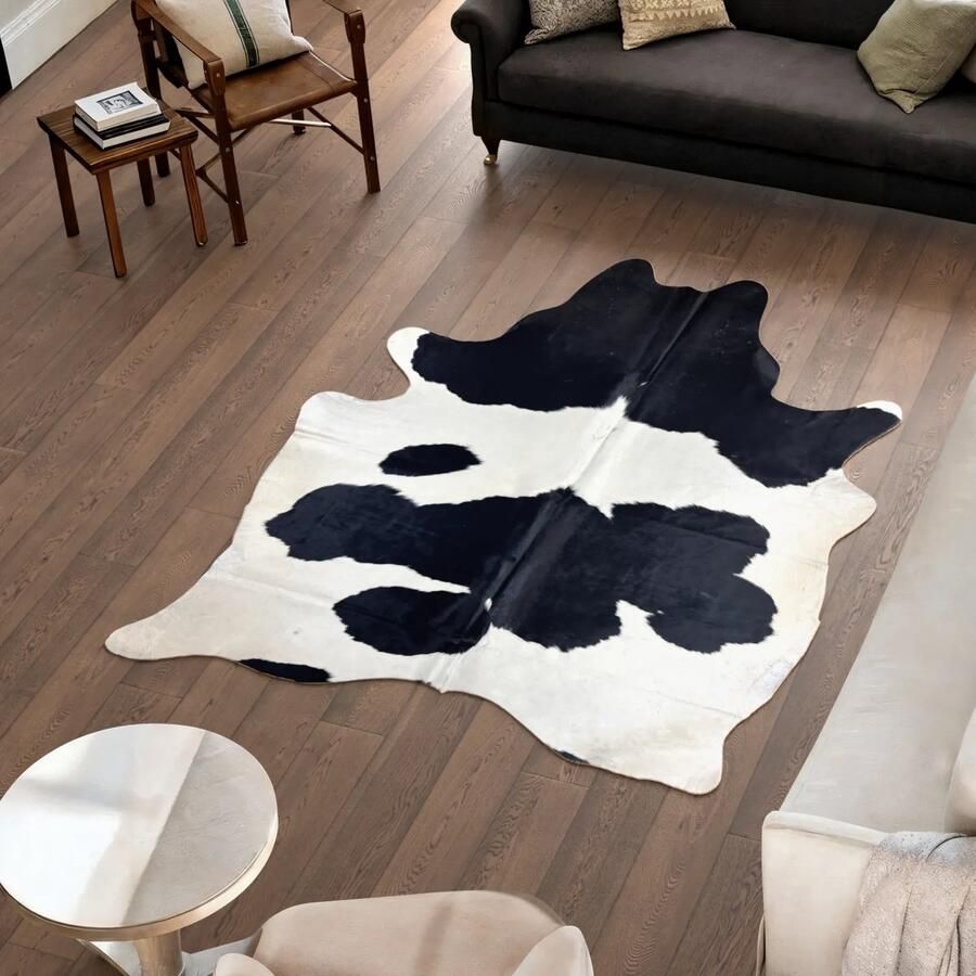 Koeienhuidvloerkleed.nl Koeienhuid Vloerkleed Zwart 203 x 219 cm Koeienkleed Koeienvel Dierenvel Dierenhuid Tapijt