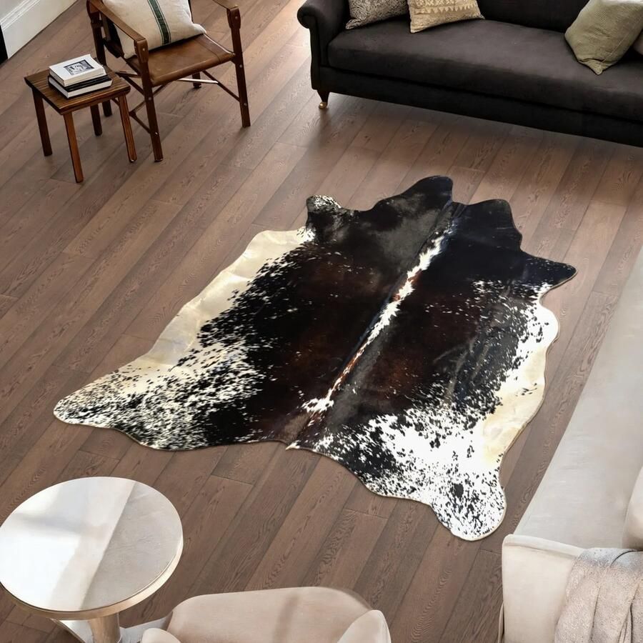 Koeienhuidvloerkleed.nl Koeienhuid Vloerkleed Zwart 219 x 203 cm Koeienkleed Koeienvel Dierenvel Dierenhuid Koehuid Tapijt