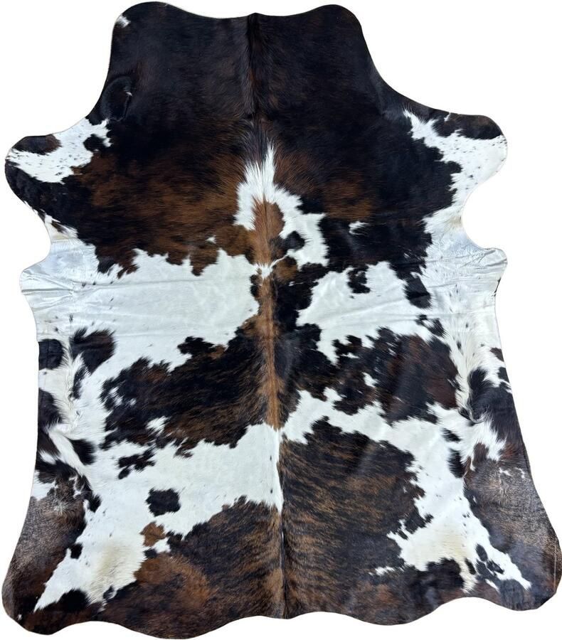 Koeienhuidvloerkleed.nl Koeienhuid Vloerkleed XL (Groot) Grijs Wit 232 x 199 cm Koeienkleed Koeienvel Dierenvel Dierenhuid Koehuid Tapijt - Foto 2
