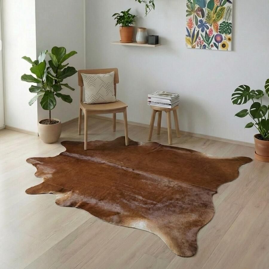 Koeienhuidvloerkleed.nl Koeienhuid Vloerkleed Effen Solid 0139 219 x 203 cm Koeienkleed Koeienvel Dierenvel Dierenhuid Koehuid Tapijt - Foto 2