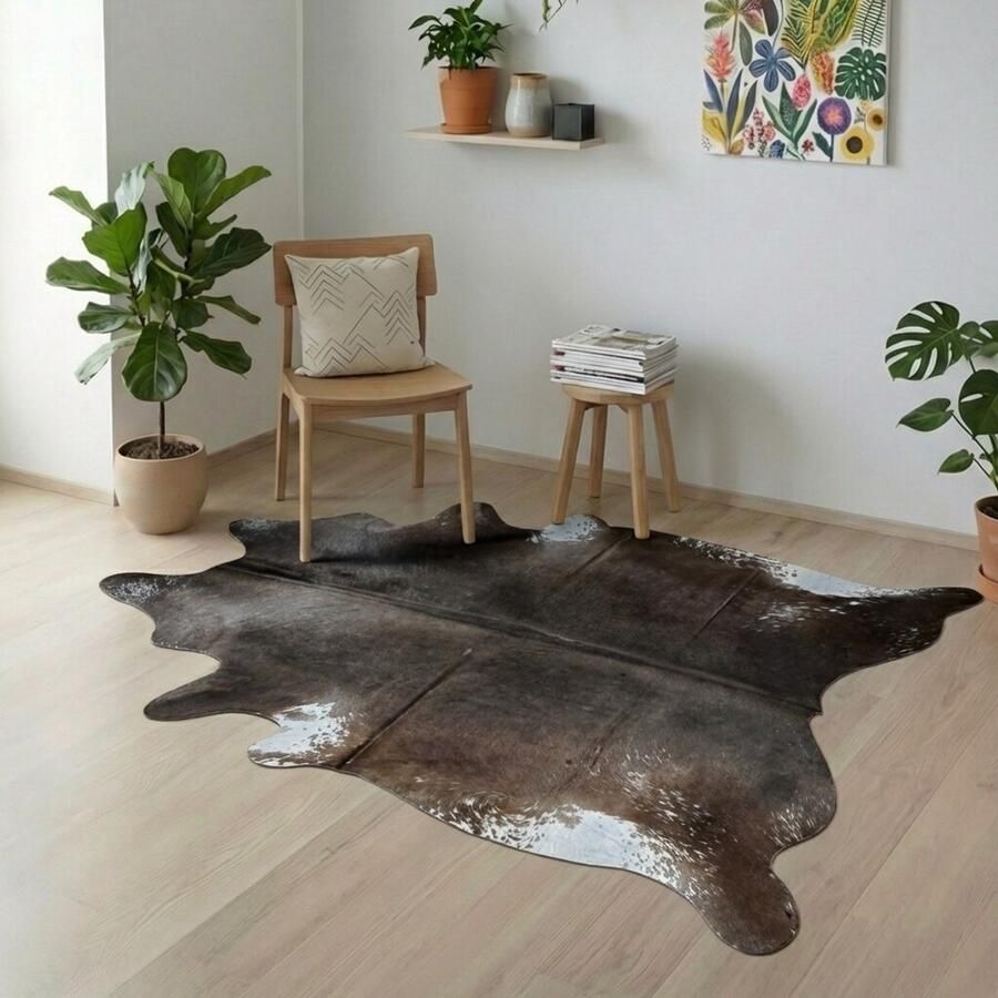 Koeienhuidvloerkleed.nl Koeienhuid Vloerkleed Effen Solid 0165 215 x 188 cm Koeienkleed Koeienvel Dierenvel Dierenhuid Koehuid Tapijt - Foto 3