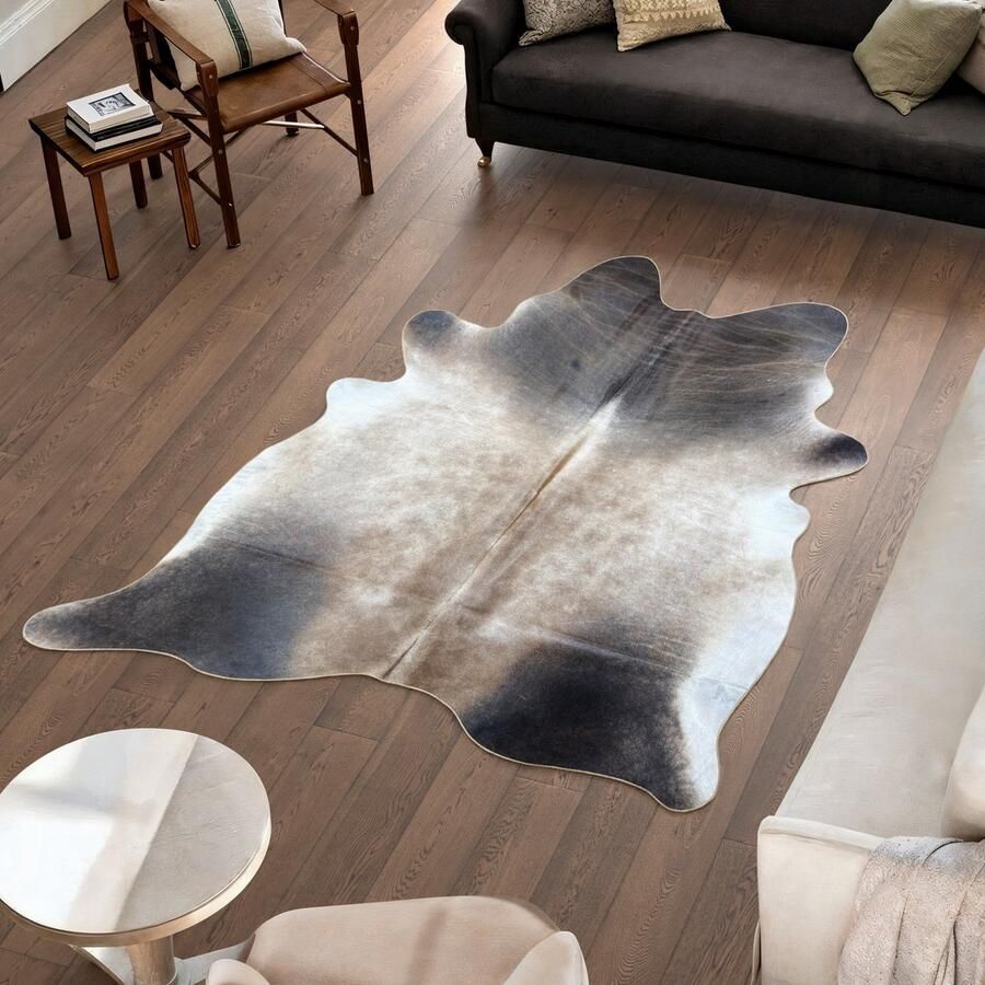 Koeienhuidvloerkleed.nl Koeienhuid Vloerkleed Grijs 219 x 182 cm Koeienkleed Koeienvel Dierenvel Dierenhuid Koehuid Tapijt - Foto 2