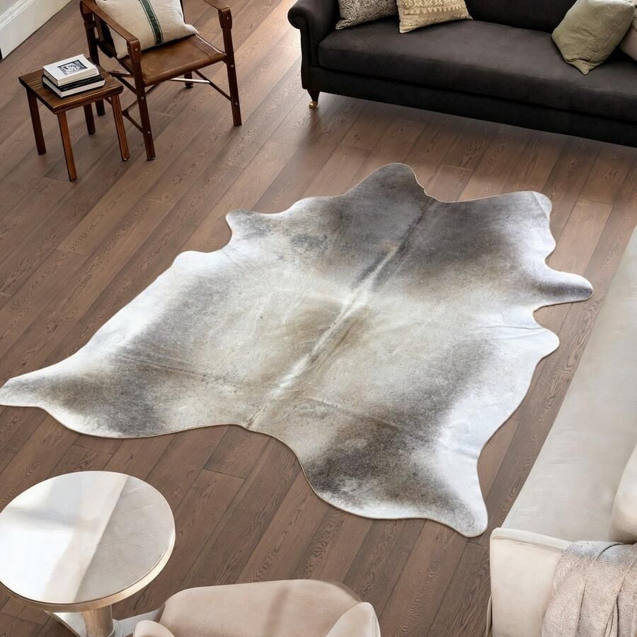 Koeienhuidvloerkleed.nl Koeienhuid Vloerkleed Grijs 219 x 203 cm Koeienkleed Koeienvel Dierenvel Dierenhuid Koehuid Tapijt