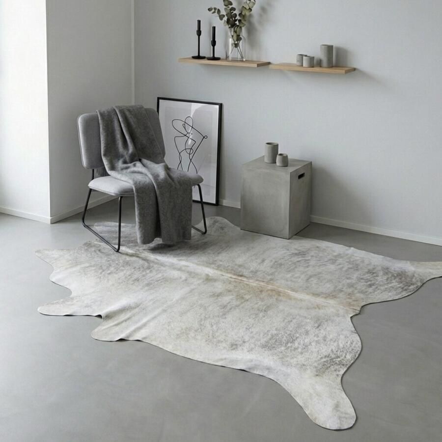Koeienhuidvloerkleed.nl Koeienhuid Vloerkleed Grijs Taupe 0142 220 x 200 cm Koeienkleed Koeienvel Dierenvel Dierenhuid Koehuid Tapijt - Foto 3