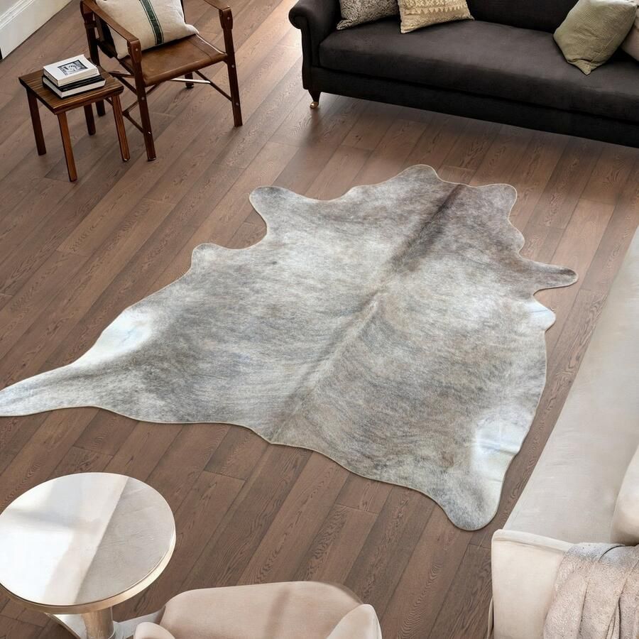 Koeienhuidvloerkleed.nl Koeienhuid Vloerkleed XL (Groot) Beige 224 x 202 cm Koeienkleed Koeienvel Dierenvel Dierenhuid Koehuid Tapijt