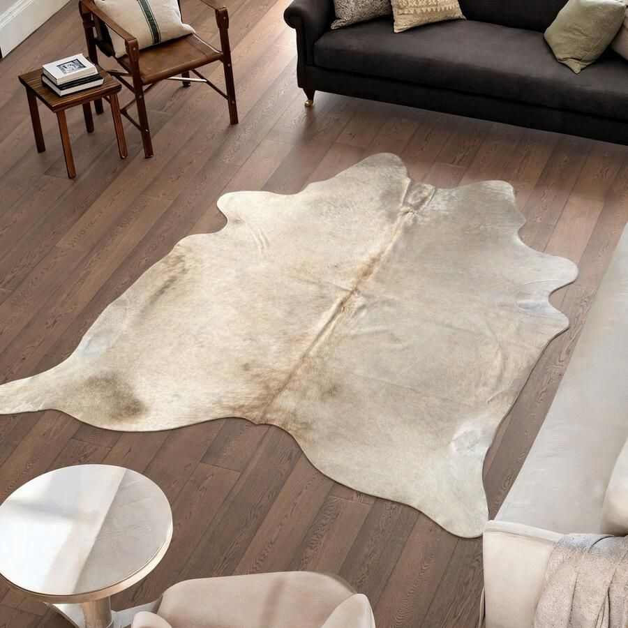 Koeienhuidvloerkleed.nl Koeienhuid Vloerkleed XL (Groot) Beige 229 x 211 cm Koeienkleed Koeienvel Dierenvel Dierenhuid Koehuid Tapijt - Foto 2