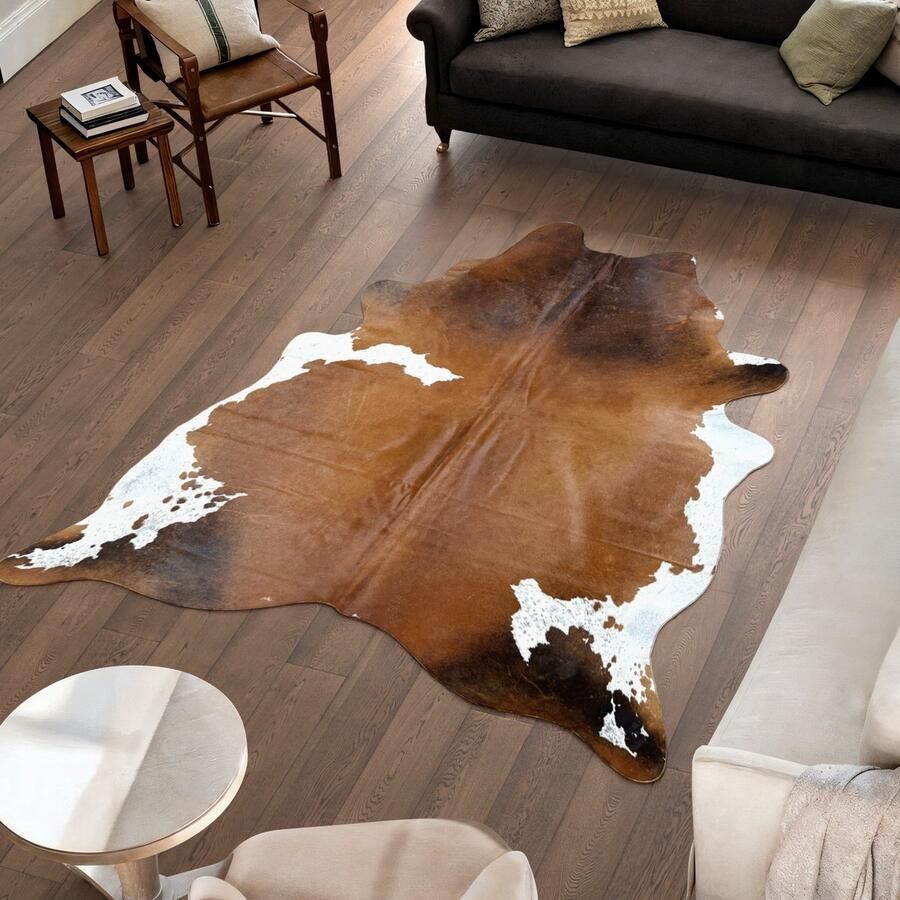 Koeienhuidvloerkleed.nl Koeienhuid Vloerkleed XL (Groot) Bruin 228 x 198 cm Koeienkleed Koeienvel Dierenvel Dierenhuid Koehuid Tapijt