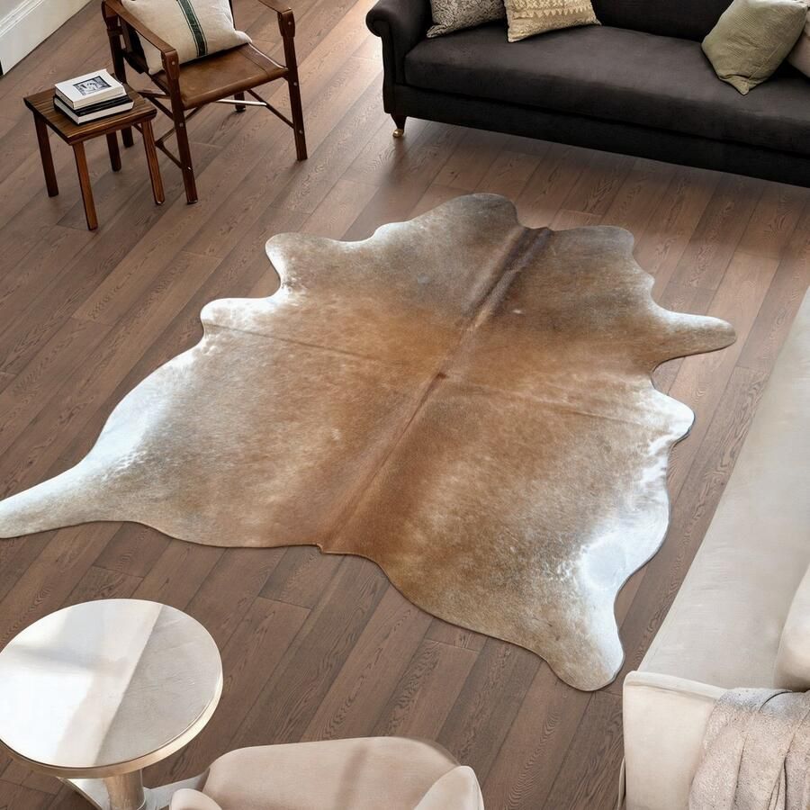 Koeienhuidvloerkleed.nl Koeienhuid Vloerkleed XL (Groot) Bruin 231 x 203 cm Koeienkleed Koeienvel Dierenvel Dierenhuid Koehuid Tapijt
