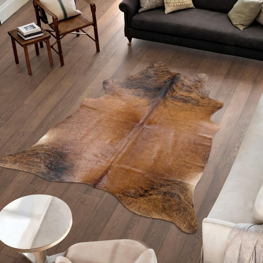 Koeienhuidvloerkleed.nl Koeienhuid Vloerkleed XL (Groot) Bruin 237 x 206 cm Koeienkleed Koeienvel Dierenvel Dierenhuid Koehuid Tapijt