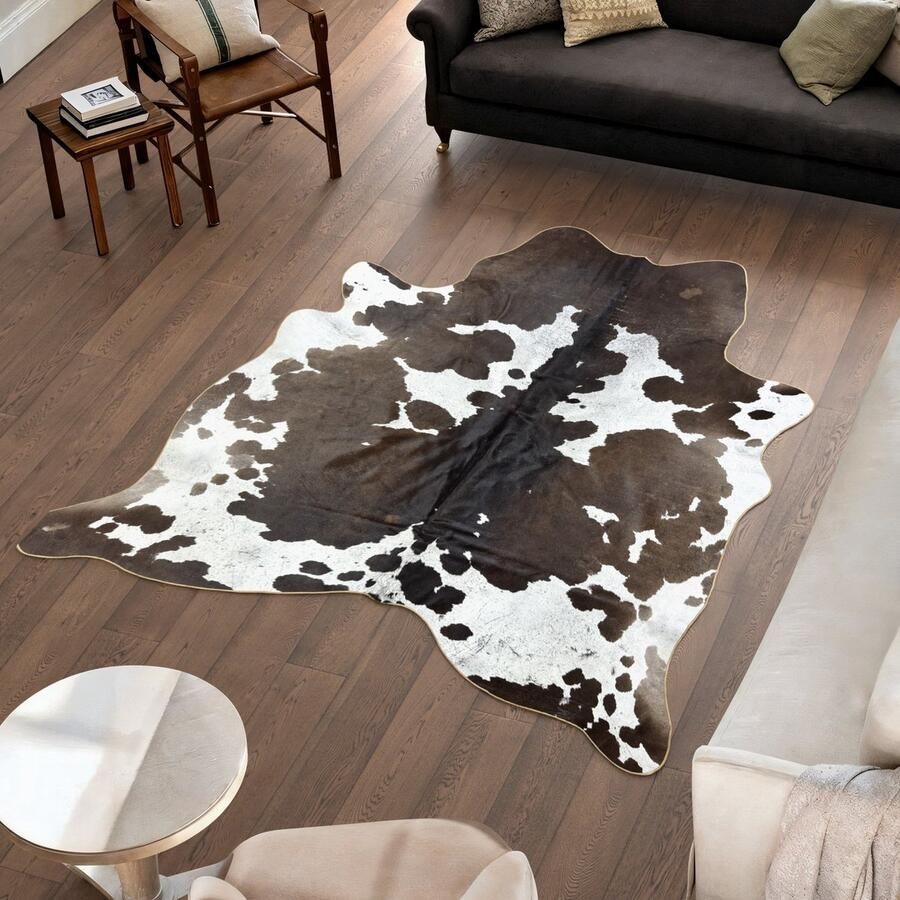Koeienhuidvloerkleed.nl Koeienhuid Vloerkleed XL (Groot) Bruin Wit 224 x 196 cm Koeienkleed Koeienvel Dierenvel Dierenhuid Koehuid Tapijt
