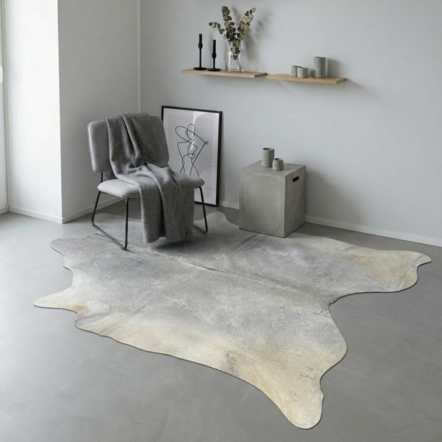 Koeienhuidvloerkleed.nl Koeienhuid Vloerkleed XL (Groot) Grijs Taupe 0150 235 x 205 cm Koeienkleed Koeienvel Dierenvel Dierenhuid Koehuid Tapijt - Foto 3
