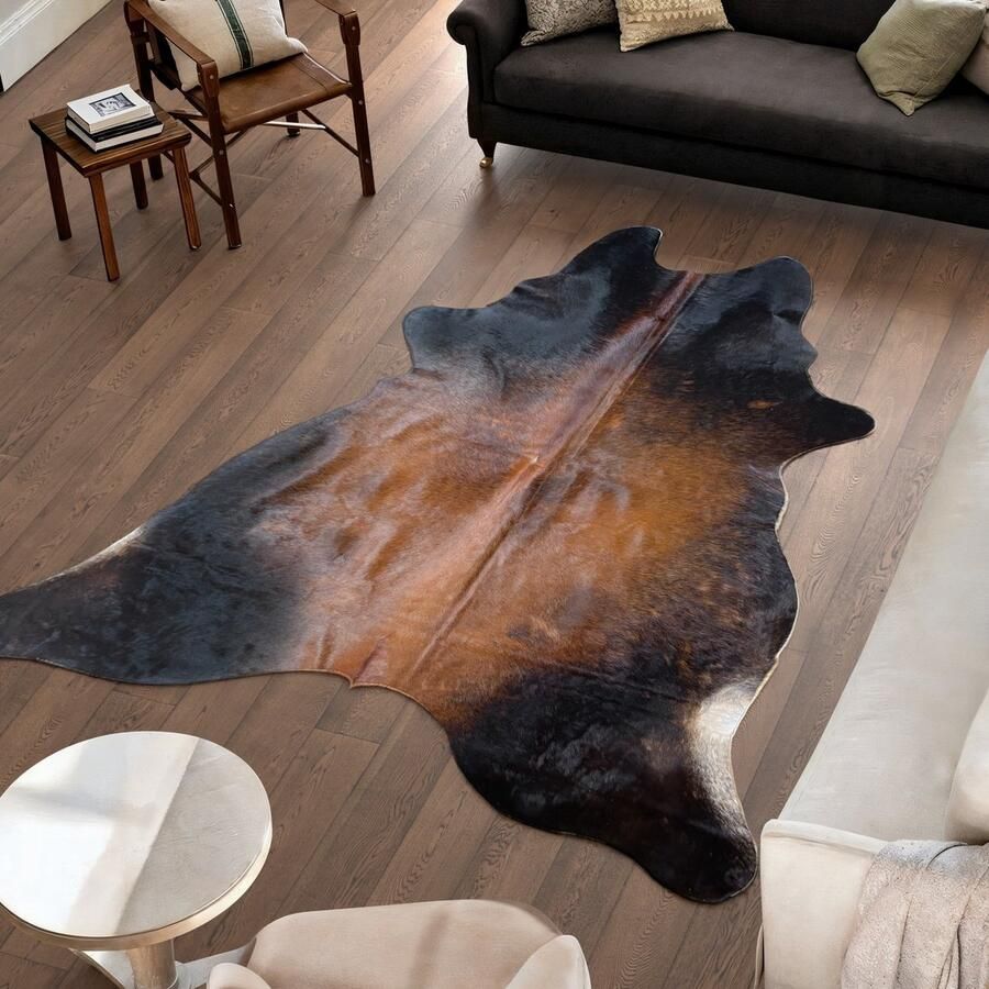 Dutchskins Koeienhuid vloerkleed Cognac Bruin Koeienkleed Cognac Bruin mooie dikke kwaliteit handgeselecteerde koeienvellen Ecologisch gelooid Uniek gefotografeerde koeienhuiden