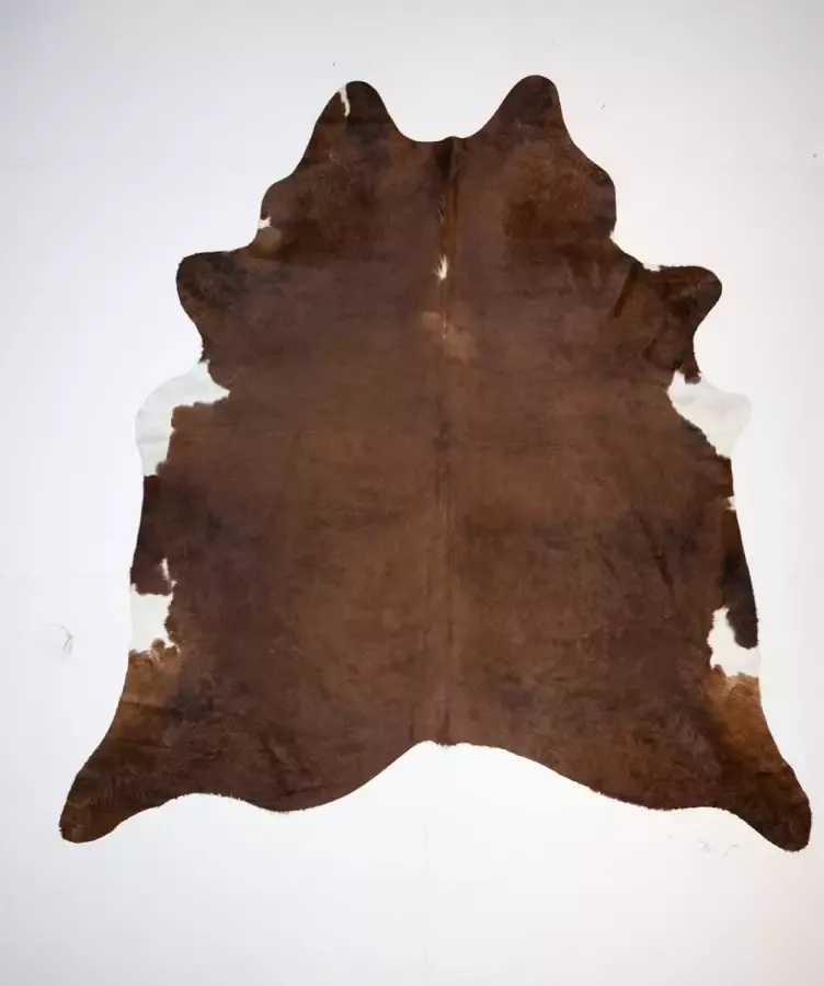 Koelap Koeienhuid Vloerkleed Bruinwit Egaal Langharig 230 x 235 cm 1004245