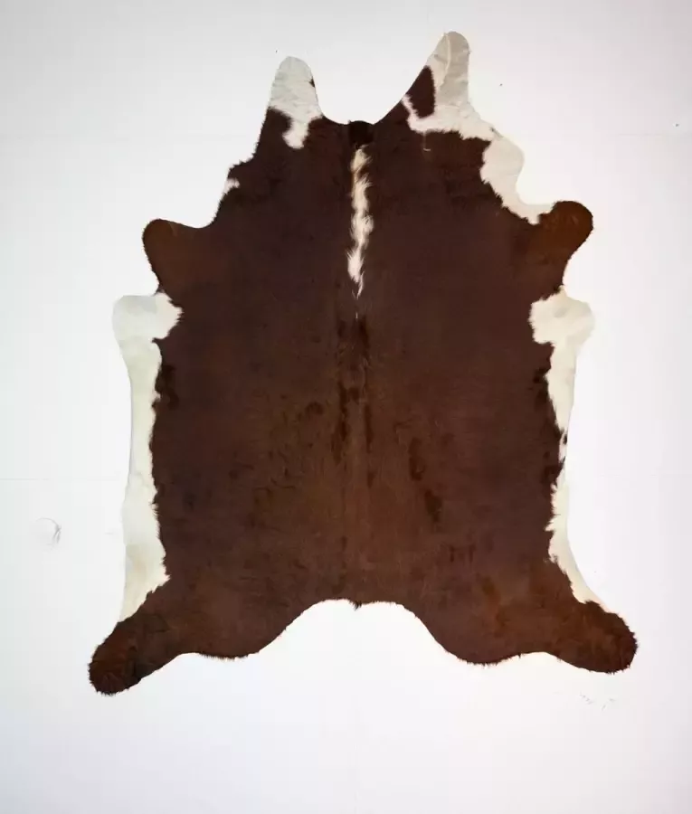Koelap Koeienhuid Vloerkleed Bruinwit Gevlekt Langharig 195 x 240 cm 1004606