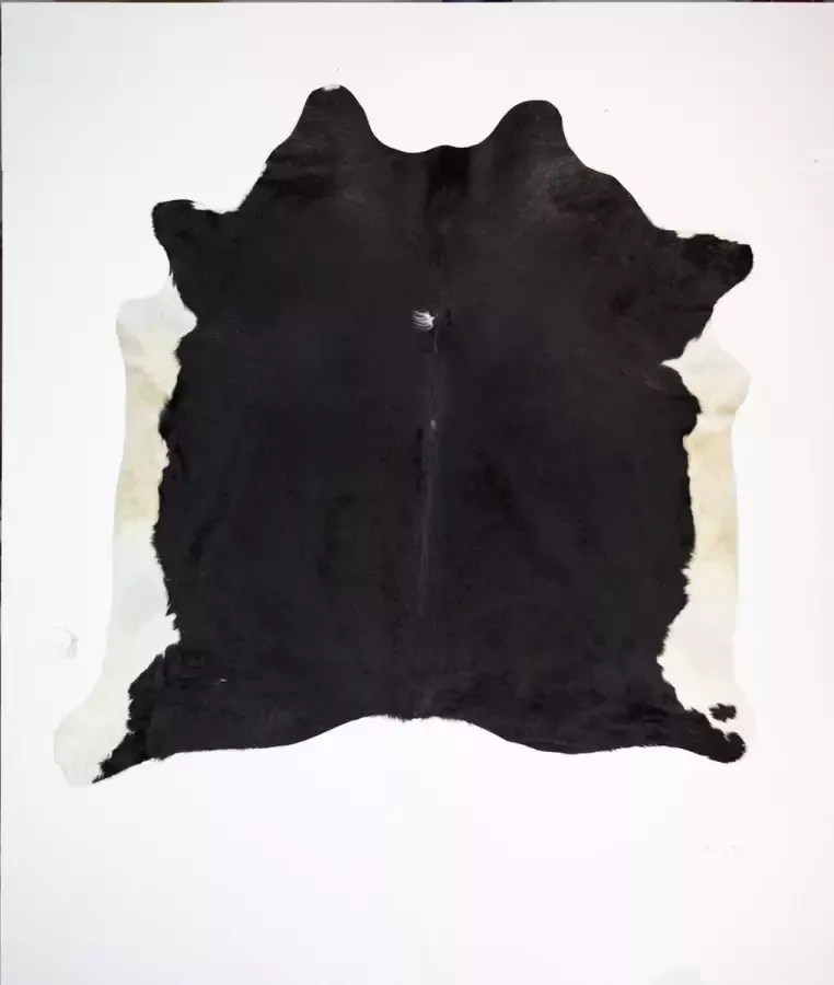 Koelap Koeienhuid Vloerkleed Zwartwit Egaal Langharig 210 x 205 cm 1004958