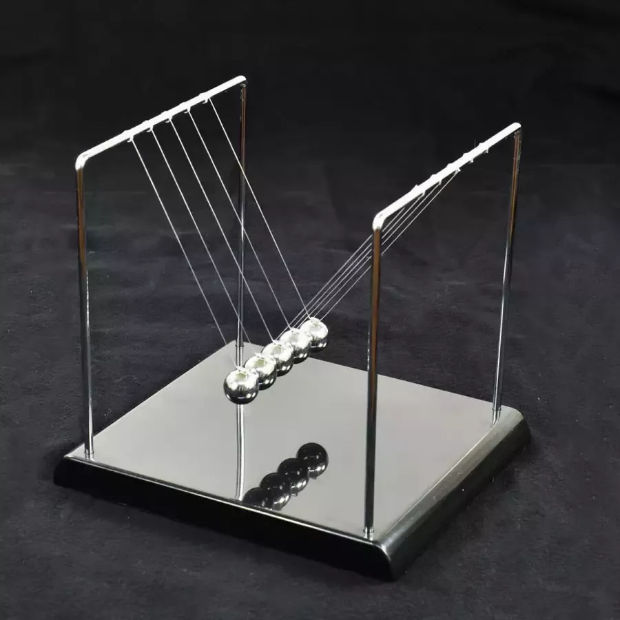 Kogler Newton cradle Newton Pendel 5 balanceerballen voor op het bureau 5x18x15cm